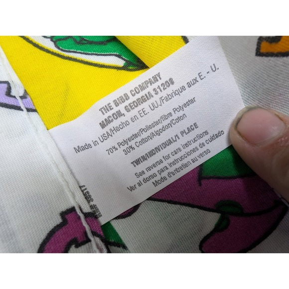 VINTAGE 1992 BARNEY THE PURPLE DINOSAUR TWIN BED SHEET - Picture 4 of 4